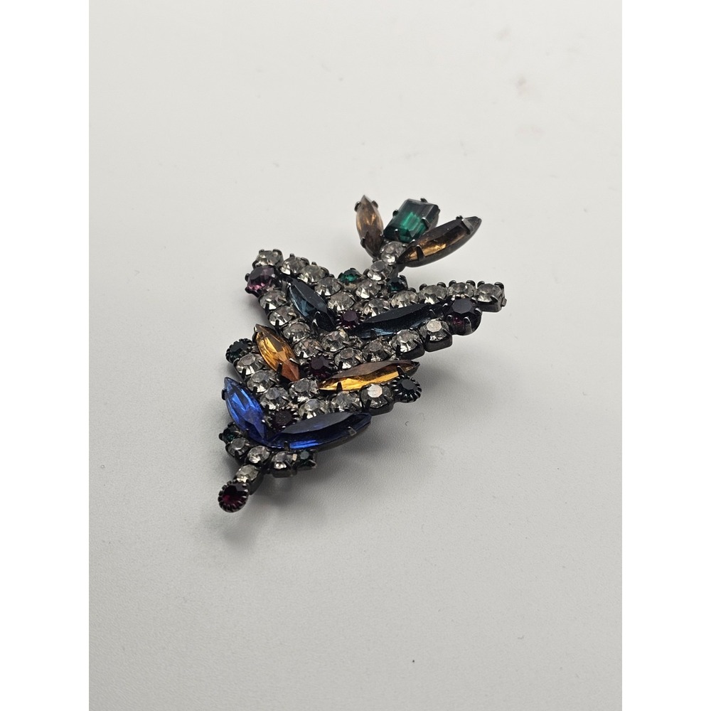 Vintage KENNETH LANE Christmas Tree Brooch, Multicolor - Picture 3 of 5